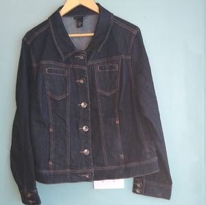Lane Bryant 20 dark denim jean jacket coat